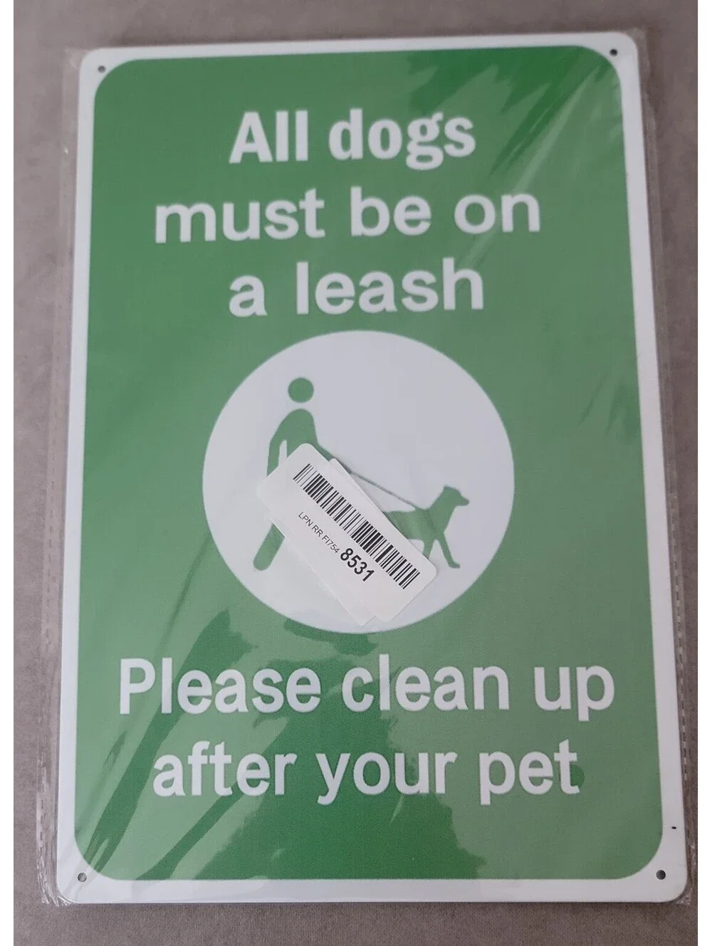Dog Leash Signs Clean Up After Pet Outdoor Metal Sign Green